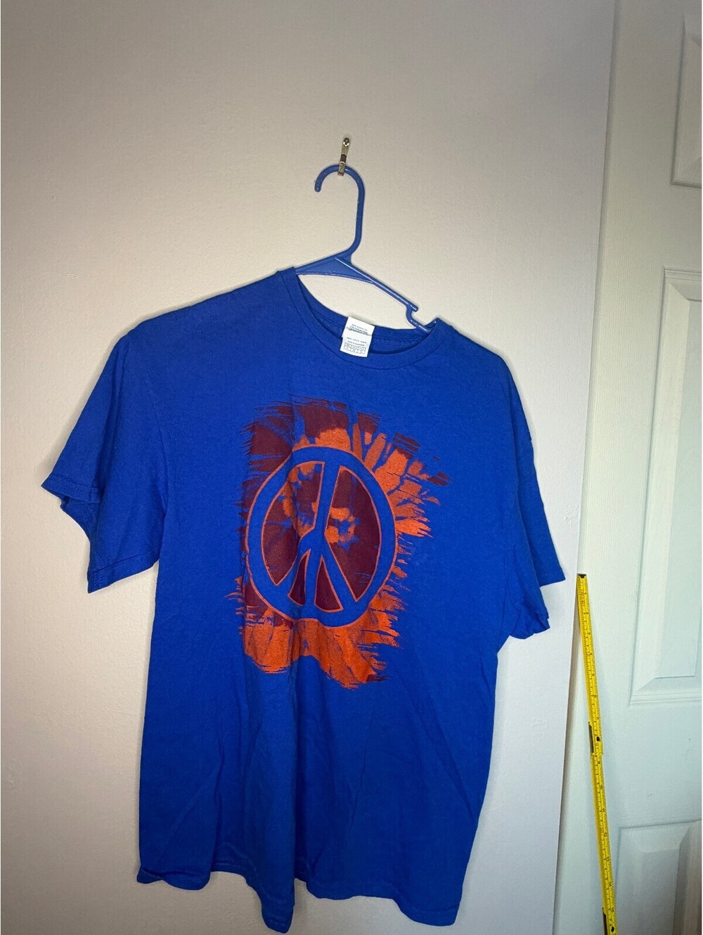Delta Blue Peace Sign Graphic T-Shirt Men